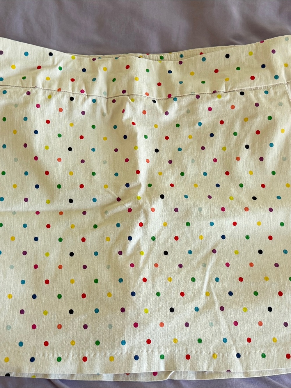 Zac & Rachel White Skort with Rainbow Polka Dots